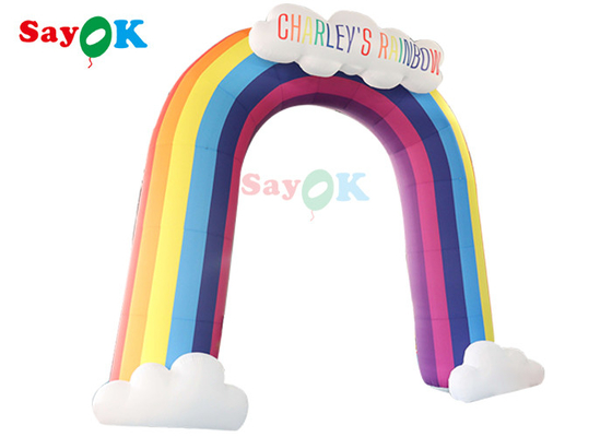 Rainbow Inflatable Arch Colorful Advertising Meledakkan Gerbang Untuk Dekorasi