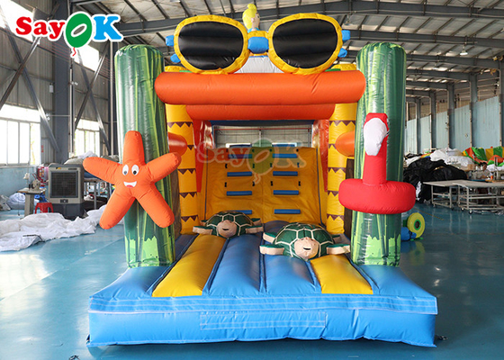 Komersial Slide Inflatable Ocean Tema Slide Air Dry Anak-anak Anak-anak Slide Mendaki Batu