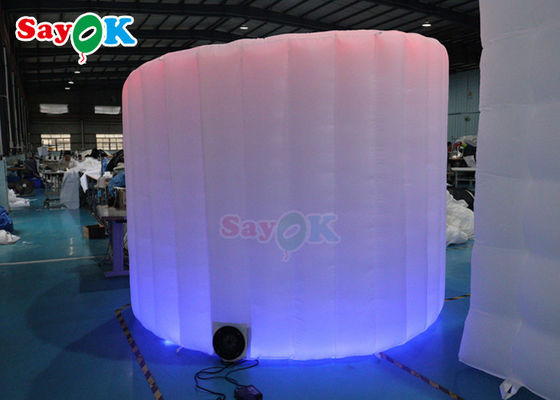 Dekorasi pesta pernikahan Dome 360 Photo Booth Wall Backdrop Led Light Inflatable Curved Wall