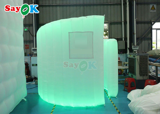 Dekorasi pesta pernikahan Dome 360 Photo Booth Wall Backdrop Led Light Inflatable Curved Wall