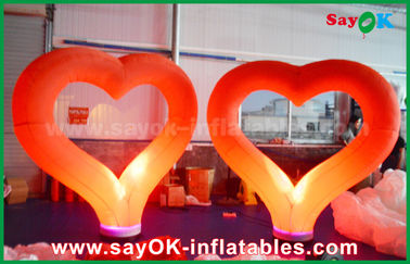 Romantis Red Nylon Inflatable Pencahayaan Dekorasi Bentuk Hati Untuk Pernikahan