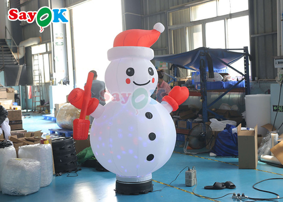 Oxford Kain Inflatable Dekorasi Liburan Air Model Pvc Inflatable Rotating Natal Snowman