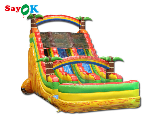 Anak dewasa Backyard Air Slide Inflatable Dengan Kolam Renang Blow Up Slip N Slide 9x5.5x6mH