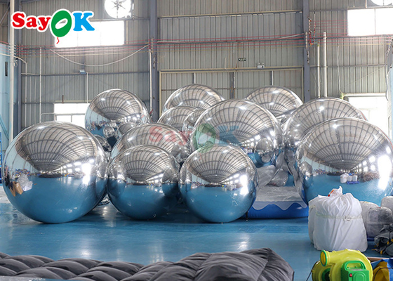 Bola Pantai Inflatable Raksasa Bola Cermin Inflatable Dekorasi Acara PVC Bola Terapung Balon Cermin Untuk Pesta