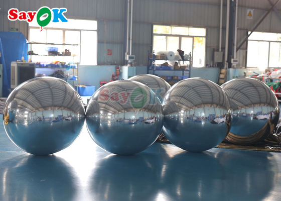 Disco Shinny Inflatable Mirror Ball Dekorasi Acara Besar PVC Floating Sphere Mirror Balon