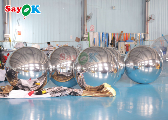 Bola Cermin Emas Klub Malam PVC Balon Inflatable Disco Pesta Pernikahan Emas Perak Bola Terapung Bola Cermin Inflatable