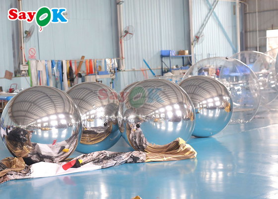 Disco Shinny Inflatable Mirror Ball Dekorasi Acara Besar PVC Floating Sphere Mirror Balon