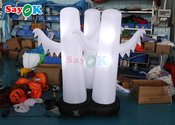 4.9Ft Inflatable Halloween Dekorasi 3 Ghost Model Halloween Dekorasi Dengan Lampu LED