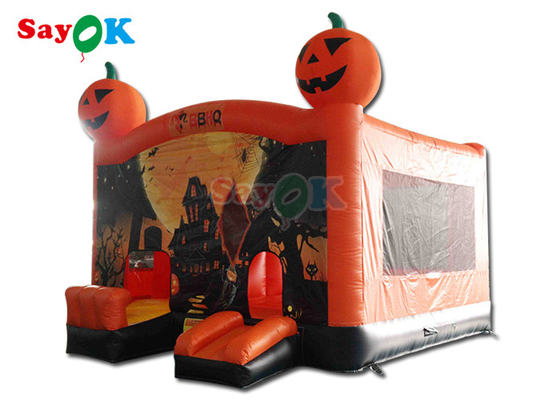 Komersial Haunted Halloween Inflatable Bounce House Castle Slide 15.7x15.7x16.4ft