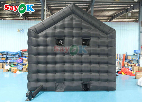 Black Party Tenda Kubu Inflatable Klub Malam Inflatable Dengan Disco Dan Lampu Laser Untuk Sewa Klub Malam Inflatable