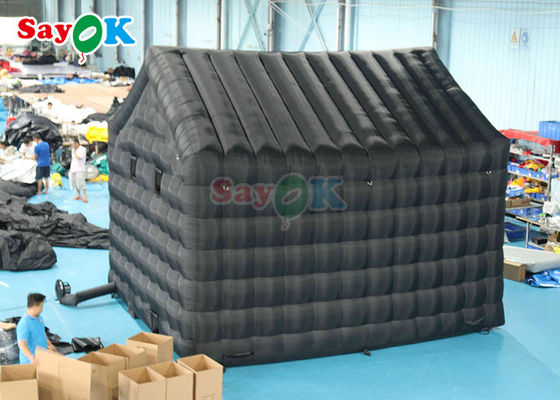 Black Party Tenda Kubu Inflatable Klub Malam Inflatable Dengan Disco Dan Lampu Laser Untuk Sewa Klub Malam Inflatable