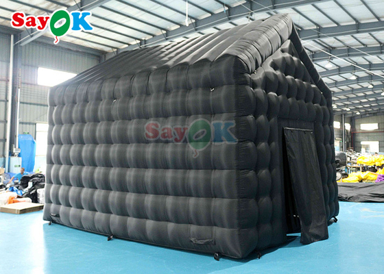 Black Party Tenda Kubu Inflatable Klub Malam Inflatable Dengan Disco Dan Cahaya Laser