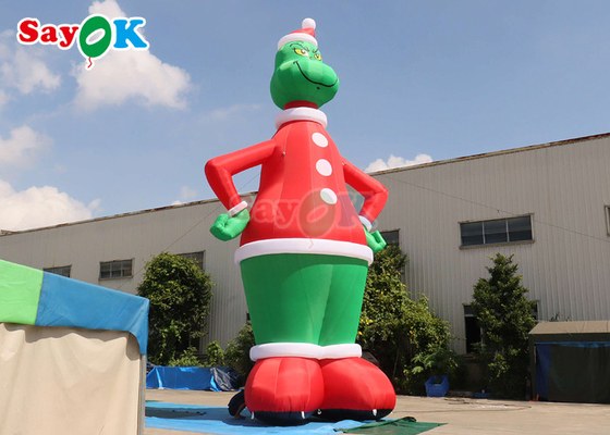 32.8FT Gemmy Natal Udara Tertiup Grinch Inflatable Dengan Santa Hat
