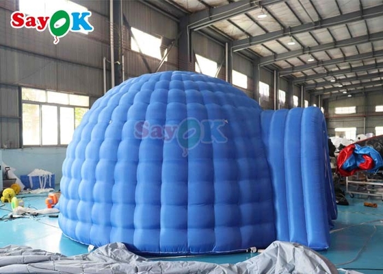 4m Tarpaulin Inflatable Igloo Dome Tent Dengan LED Light Blower Partai Promosi