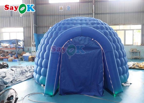 4m Tarpaulin Inflatable Igloo Dome Tent Dengan LED Light Blower Partai Promosi