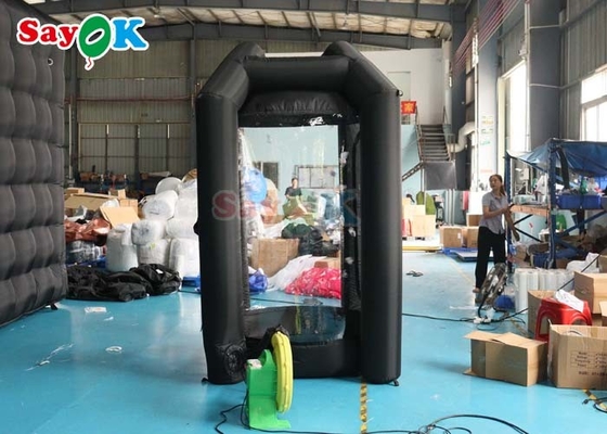 0.44mm PVC Inflatable Cash Cube Booth Hitam Cash Cube Cepat Mesin Diinflasi Uang Grab Catch Untuk Promosi Acara