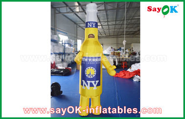 Kustom Kuning / Biru Portabel Inflatable Kartun Karakter Untuk Iklan Komersial