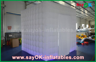 Inflatable Photo Studio 1 Pintu Tahan Air Pernikahan Inflatable Mobile Photo Booth Dengan Led Strip Yang Dapat Diubah