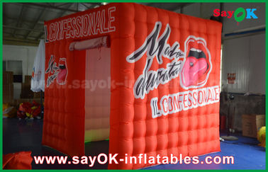 Tenda Pesta Tiup Kustom Merah Dekorasi Acara Pencahayaan Tiup Tenda Photo Booth Untuk Disewa