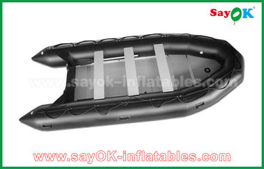 Biru / Putih Panas Sealed PVC Inflatable Boats Air Racing Rigid Waterproof