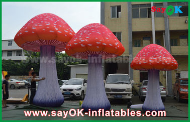 190T Nylon Red 2 - 5 M Mushroom Inflatable Led Light Untuk Iklan / Dekorasi