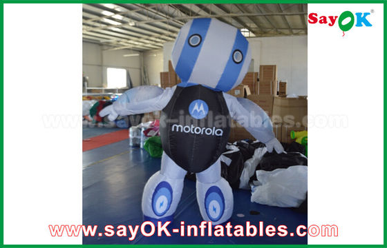 Robot Inflatable Raksasa Custom 2mH Robot Kain Oxford Custom Produk Inflatable Biru Untuk Iklan