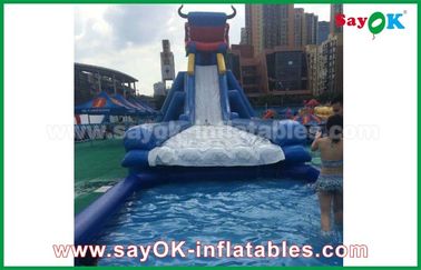 Slide Air Inflatable Untuk Anak-anak Giant Inflatable Bull / Gajah Kartun Bouncer Slide Air Untuk Dewasa Dan Anak-anak