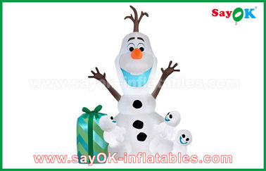 210D Oxford Cloth Inflatable Kartun Karakter Populer Putih Snowman / Olaf