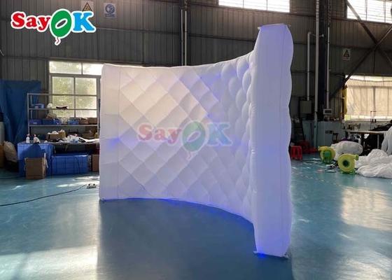 Lampu LED Putih Foto Booth Inflatable Tembok melengkung Untuk Stand Pameran Inflatable