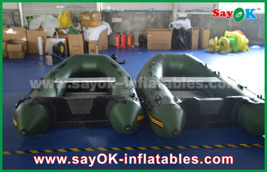 Hijau 0.9 / 1.2 mm Terpal PVC Inflatabe Perahu dengan Aluminium Floor / Dayung