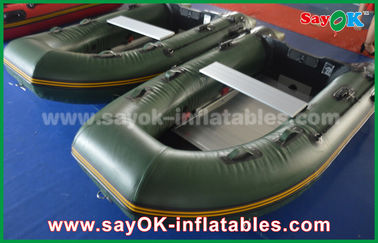Hijau 0.9 / 1.2 mm Terpal PVC Inflatabe Perahu dengan Aluminium Floor / Dayung