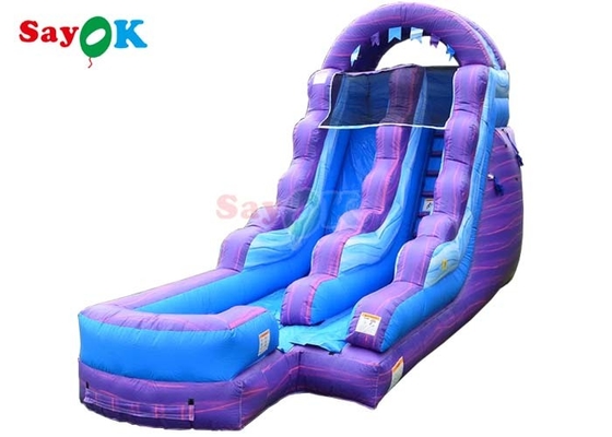 Game Taman Raksasa Air Air Tertiup Slide Air Ungu Slide Dual Inflatable