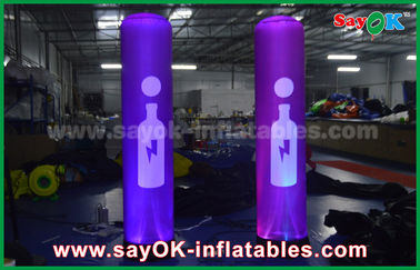 Merah muda Inflatable Lighting Dekorasi / kolom tiup dengan pencetakan logo