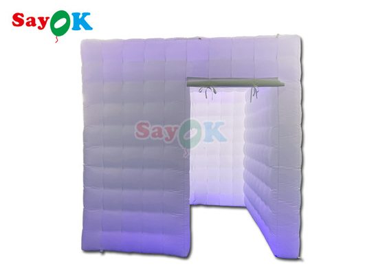 Grosir Putih Inflatable LED Photo Booth Portable Inflatable Square Single Door Photo Booth