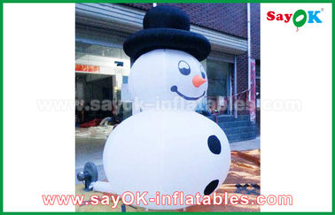 Durable White Inflatable Snowman Untuk Pesta / Liburan Dekorasi
