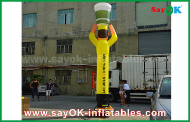 Inflatable Wacky Waving Tube Man Yellow Inflatable Air Dancer Cooker Untuk Iklan, Inflatable Sky Dancer
