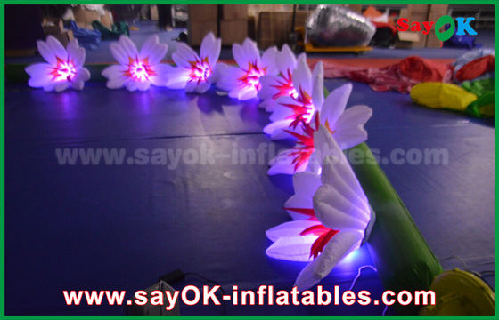 8m Panjang Nylon Inflatable Pencahayaan Dekorasi Lily Flower Chai Untuk Pernikahan