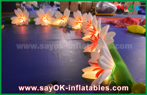 8m Panjang Nylon Inflatable Pencahayaan Dekorasi Lily Flower Chai Untuk Pernikahan