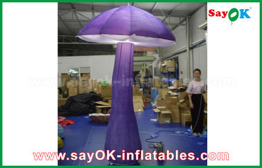2M Purple Inflatable Mushroom Lighting Decoration Untuk Liburan / Stage