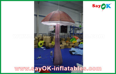 Vivid Brown Inflatable Mushroom dengan lampu LED Di dalam untuk Menampilkan Dekorasi