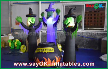 210D Oxford Cloth Inflatable Scary Ghosts dan Magic Jar dengan LED Lighting untuk Halloween