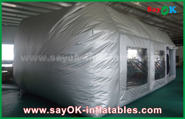 Tenda Garasi Tiup Prefessional Grey Waterproof PVC Dan Oxford Cloth Inflatable Paint Booth Untuk Lukisan Mobil