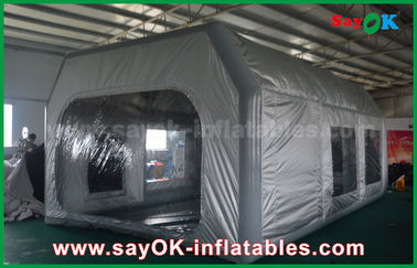 Tenda Garasi Tiup Prefessional Grey Waterproof PVC Dan Oxford Cloth Inflatable Paint Booth Untuk Lukisan Mobil
