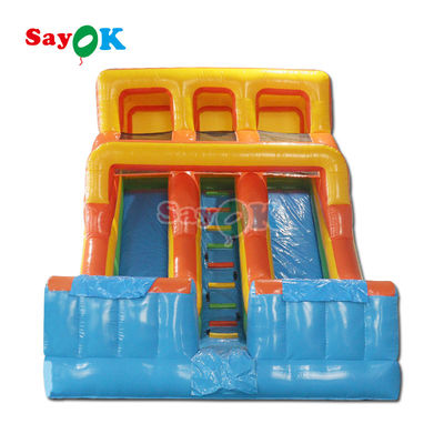 Outdoor Inflatable Slide PVC sederhana Inflatable Bouncer Slide Blow Up Commercial Slide dengan kolam untuk anak-anak