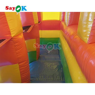 Outdoor Inflatable Slide PVC sederhana Inflatable Bouncer Slide Blow Up Commercial Slide dengan kolam untuk anak-anak