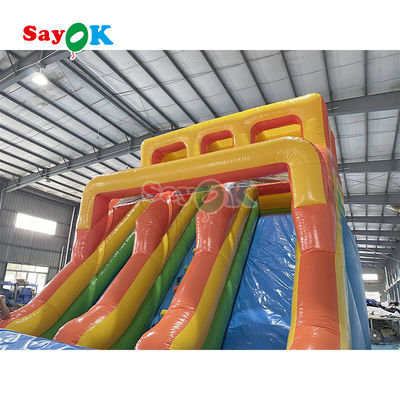 Outdoor Inflatable Slide PVC sederhana Inflatable Bouncer Slide Blow Up Commercial Slide dengan kolam untuk anak-anak