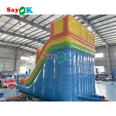 Outdoor Inflatable Slide PVC sederhana Inflatable Bouncer Slide Blow Up Commercial Slide dengan kolam untuk anak-anak