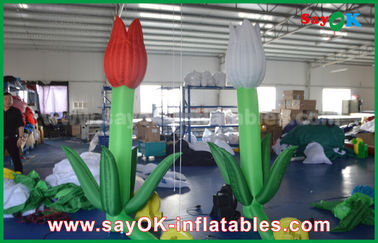 Oxford Cloth Custom Inflatable Products, LED Inflatable Double Flower Untuk Dekorasi Panggung