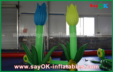 Oxford Cloth Custom Inflatable Products, LED Inflatable Double Flower Untuk Dekorasi Panggung