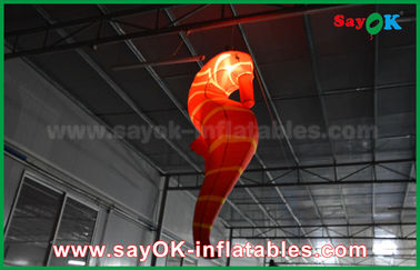 CE Inflatable Lighting Decoration, Kustom Inflatable Red Sea Horse Untuk Pameran